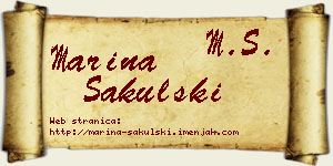 Marina Sakulski vizit kartica